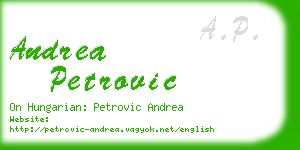 andrea petrovic business card